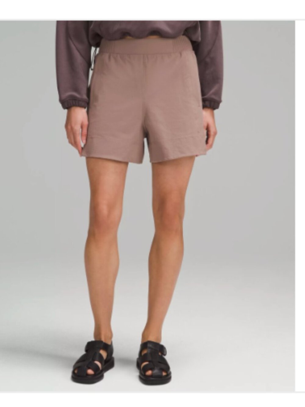Lululemon Stretch Woven Relaxed-Fit High-Rise Short 4" Taupetastic Size M
